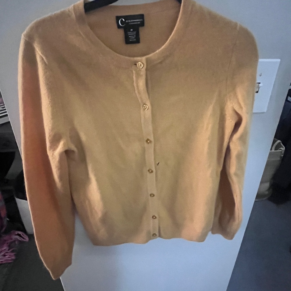 Bloomingdale's Camel Cardigan Sweater